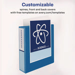 Heavy-Duty View Binder With Durahinge And One Touch Ezd Rings, 3 Rings, 1.5" Capacity, 11 X 8.5, Pacific Blue