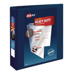Heavy-Duty View Binder With Durahinge And One Touch Ezd Rings, 3 Rings, 2" Capacity, 11 X 8.5, Navy Blue