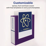 Heavy-Duty View Binder With Durahinge And Locking One Touch Ezd Rings, 3 Rings, 3" Capacity, 11 X 8.5, Purple