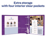 Heavy-Duty View Binder With Durahinge And Locking One Touch Ezd Rings, 3 Rings, 3" Capacity, 11 X 8.5, Purple