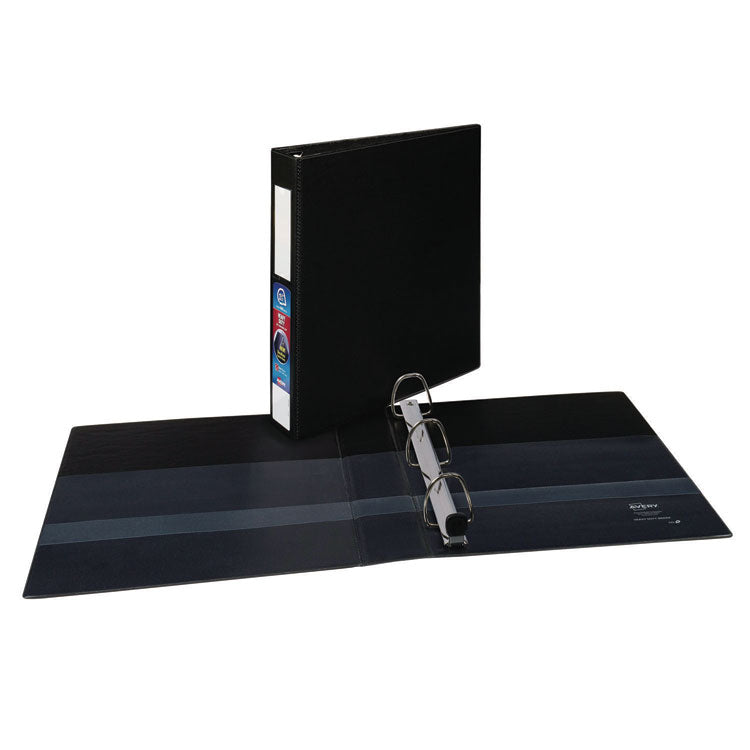 Heavy-Duty Non-View Binder with DuraHinge, One Touch EZD Rings and Spine Label Holder, 3 Ring, 1.5" Capacity, 11 x 8.5, Black