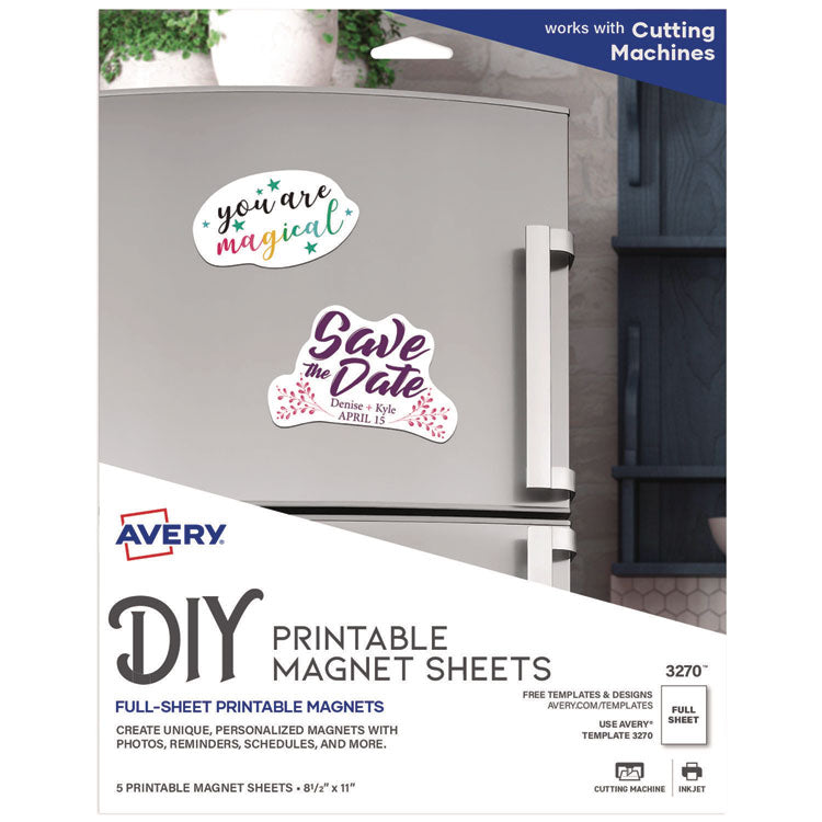 Printable Magnet Sheets, 8.5 X 11, White, 5/pack
