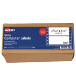 Dot Matrix Printer Mailing Labels, Pin-Fed Printers, 1.44 X 3.5, White, 5,000/box