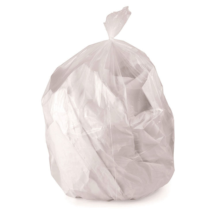 Linear Low-Density Can Liners, 33 gal, 1 mil, 33" x 45", Clear, Flat Pack, 200/Carton