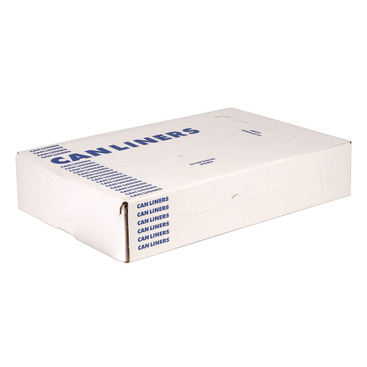 Linear Low-Density Can Liners, 33 gal, 1 mil, 33" x 45", Clear, Flat Pack, 200/Carton