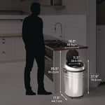 Extra-Large Sensor Trash Can with Wheels, 18 gal, Plastic/Stainless Steel