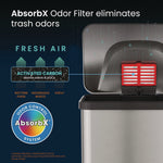 Step Pedal Trash Can with AirStep Technology, 18 gal, Stainless Steel, Silver