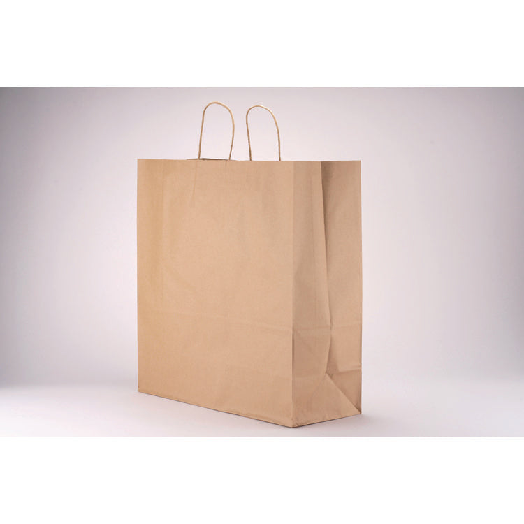 Kraft Paper Bags, Rope Handles, 18" x 7" x 18.5", Kraft, 200/Bundle