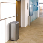 Wings Lid Sensor Trash Can, 18 gal, Plastic/Stainless Steel, Silver