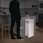 Wings Lid Sensor Trash Can, 18 gal, Plastic/Stainless Steel, Silver
