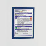 Infoframe DURAFRAME Self Adhesive Double Sided Sign Holder, 9.5 x 12, Dark Blue Frame, 2/Pack