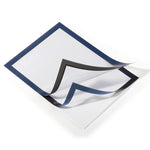 Infoframe DURAFRAME Self Adhesive Double Sided Sign Holder, 9.5 x 12, Dark Blue Frame, 2/Pack