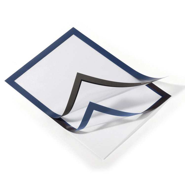 Infoframe DURAFRAME Self Adhesive Double Sided Sign Holder, 9.5 x 12, Dark Blue Frame, 2/Pack