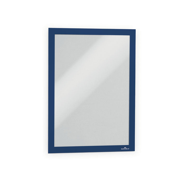 Infoframe DURAFRAME Self Adhesive Double Sided Sign Holder, 9.5 x 12, Dark Blue Frame, 2/Pack