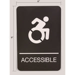 ADA Sign, Accessible, 6 x 9, Black Face, White Graphics