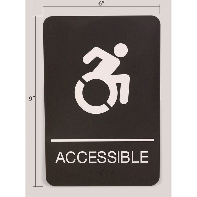 ADA Sign, Accessible, 6 x 9, Black Face, White Graphics