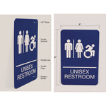 ADA Sign, Unisex Restroom, 6 x 9, Blue Face, White Graphics