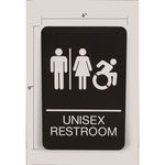 ADA Sign, Unisex Restroom, 6 x 9, Black Face, White Graphics