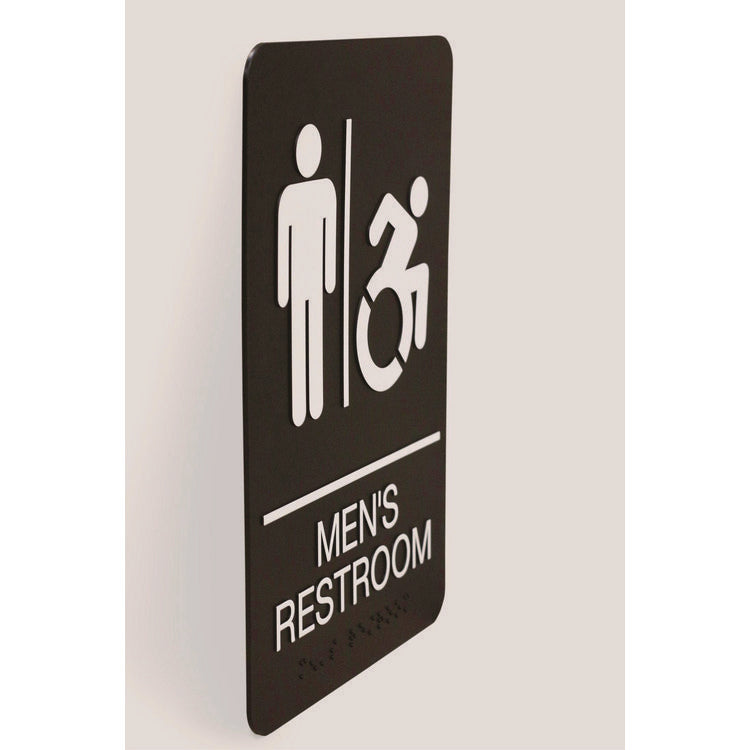 ADA Sign, Men's Restroom, 6 x 9, Black Face, White Graphics
