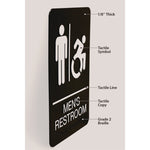 ADA Sign, Men's Restroom, 6 x 9, Black Face, White Graphics