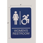ADA Sign, Women's Restroom, 6 x 9, Blue Face, White Graphics