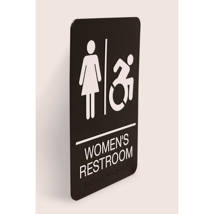 ADA Sign, Women's Restroom, 6 x 9, Black Face, White Graphics