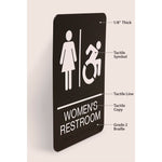 ADA Sign, Women's Restroom, 6 x 9, Black Face, White Graphics