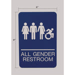 ADA Sign, All Gender Restroom, 6 x 9, Blue Face, White Graphics