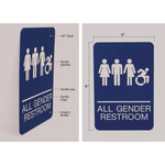 ADA Sign, All Gender Restroom, 6 x 9, Blue Face, White Graphics