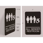 ADA Sign, All Gender Restroom, 6 x 9, Black Face, White Graphics