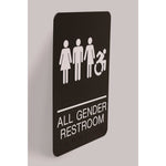 ADA Sign, All Gender Restroom, 6 x 9, Black Face, White Graphics