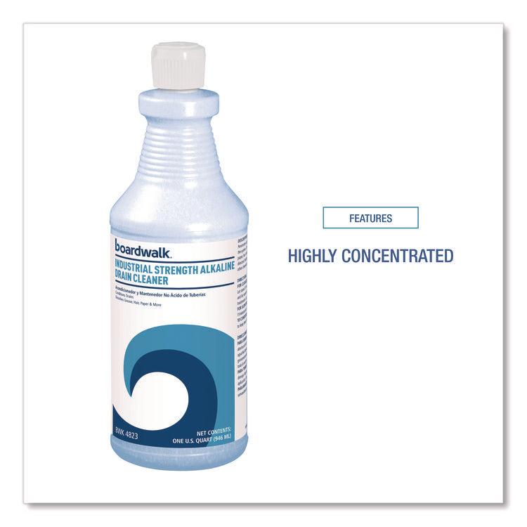 Industrial Strength Alkaline Drain Cleaner and Clog Remover, 32 oz Bottle