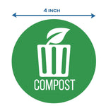 Vinyl Decals, Compost, 4" Diameter, Green/White, 3/Pack