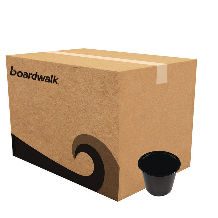 Souffle/Portion Cups, 5.5 oz, Plastic, Black, 2,500/Carton
