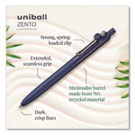 Zento Gel Pen, Retractable, Medium 0.7 mm, Black Ink, Assorted Barrel Colors, Dozen