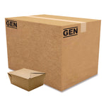 Reclosable Kraft Take-Out Box, 110 oz, Brown, Paper, 160/Carton