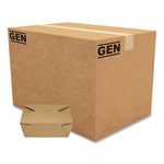 Reclosable Kraft Take-Out Box, 48 oz, Brown, Paper, 300/Carton