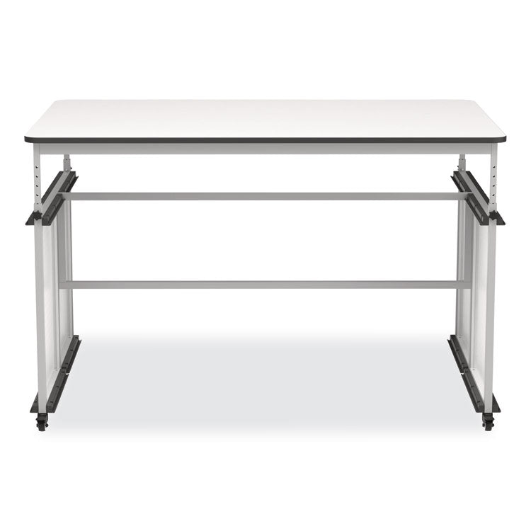 MBS Classroom Science Lab Makerspace Table, Rectangular, 60.25 x 39.25 x 38, White Top, Gray Base/Legs