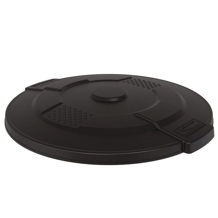 55-Gallon Utility Trash Can Lid, 28.25 x 26.75 x 3, Black