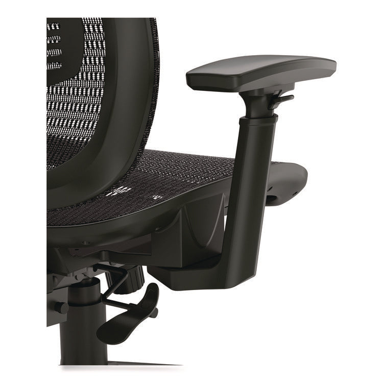 Alera Hollins Ergonomic Mesh Swivel Task Chair, Supports Up to 275lb, 18.57 to 22.54 Seat Height, Black Seat/Back, Black Base