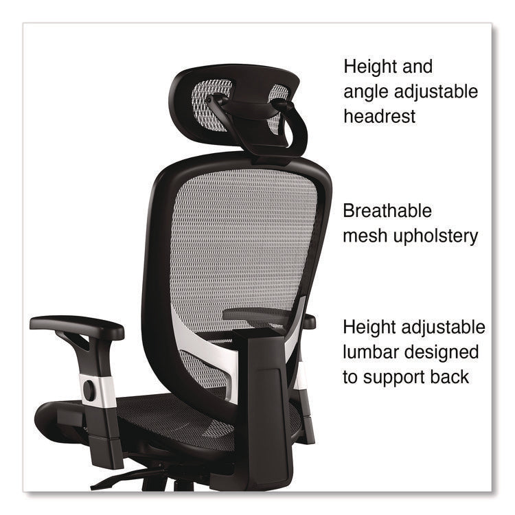 Alera Minerva Ergonomic Mesh Swivel Task Chair, Supports Up to 275lb, 17.24 to 20.98 Seat Height, Gray Seat/Back, Silver Base