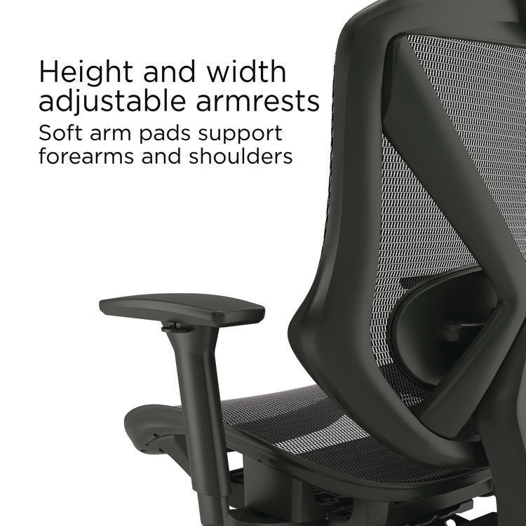 Alera Taunton Ergonomic Mesh Swivel Task Chair, Supports Up to 275lb, 17.44 to 20.98 Seat Height, Black Seat/Back, Black Base
