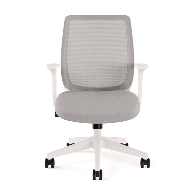 Alera Wessex Ergonomic Fabric Mesh Swivel Task Chair, Supports 275 lb, 17.09 to 20.83 Seat Height, Gray Seat/Back, White Base