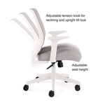 Alera Wessex Ergonomic Fabric Mesh Swivel Task Chair, Supports 275 lb, 17.09 to 20.83 Seat Height, Gray Seat/Back, White Base