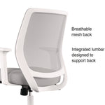 Alera Wessex Ergonomic Fabric Mesh Swivel Task Chair, Supports 275 lb, 17.09 to 20.83 Seat Height, Gray Seat/Back, White Base