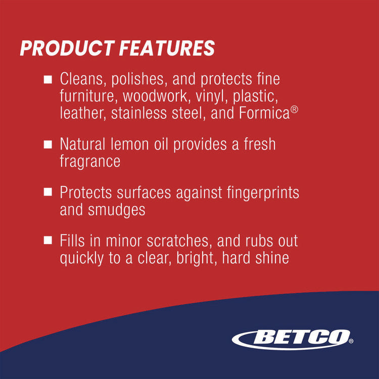 Brite MSP Multi-Surface Polish, Lemon Scent, 12/Carton
