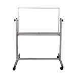 Mobile Magnetic Whiteboard, 36" x 24", White Surface, Silver Aluminum Frame