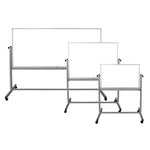 Mobile Magnetic Whiteboard, 36" x 24", White Surface, Silver Aluminum Frame