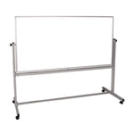 Mobile Magnetic Whiteboard, 72" x 40", White Surface, Silver Aluminum Frame