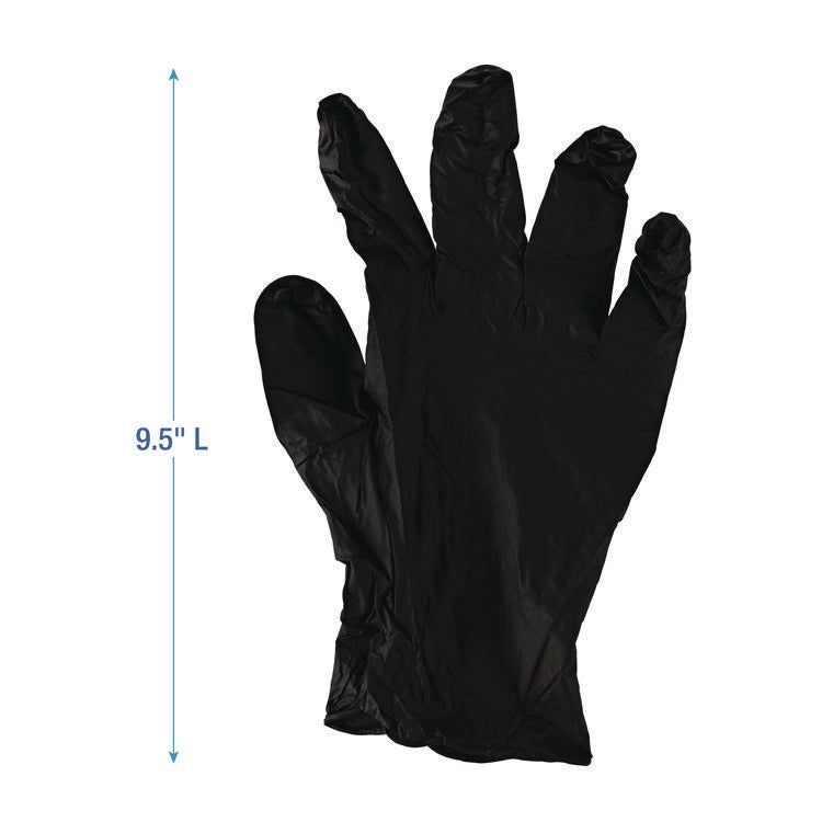 396 Series Disposable General-Purpose Nitrile Gloves, Powder-Free, Small, 4.4 mil Thick, 9.5" Long, Black, 100/BX, 10 BX/CT